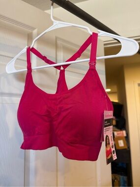 BAMBOO Vibrant Pink Nursing Sleep Bra - Stretch Support